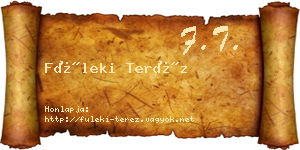 Füleki Teréz névjegykártya